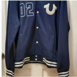 True Religion with the 02 Varsity Jacket Mens Sz Medium NWT